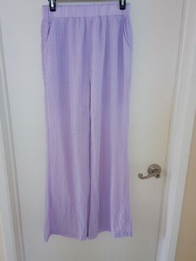 SHEIN Lavender Wide-Leg Pull-On Pants